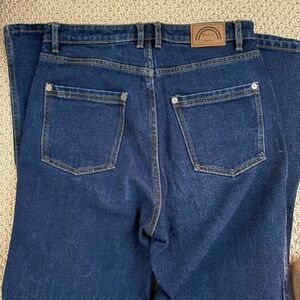 RVCA Camille Rowe Blue Denim Jeans with Red Trim